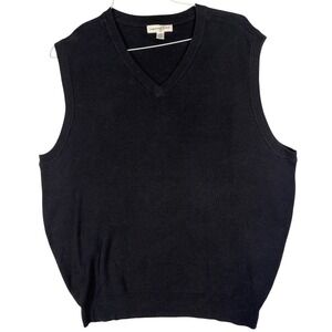 Cypress Links Mens Sweater Vest Black V-Neck 100% on Knit XLT Extra Large Tall
